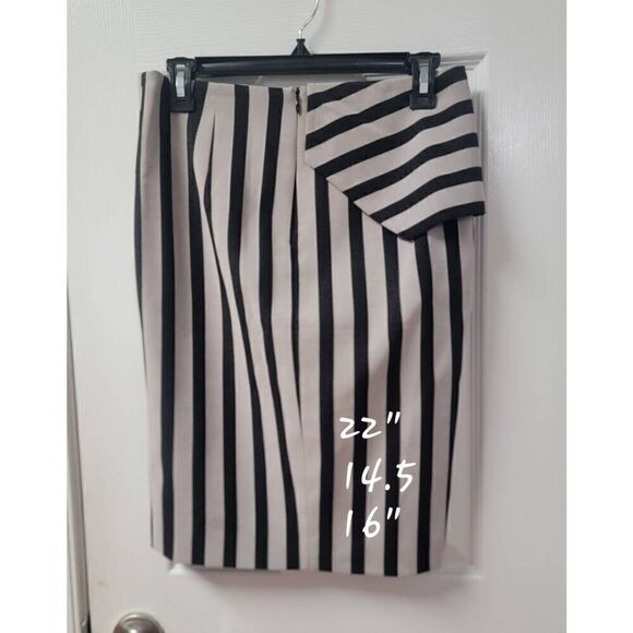 Mason Asymmetrical Striped Peplum Skirt 0 - Picture 4 of 9